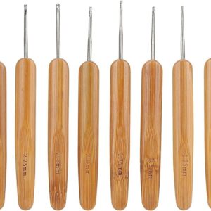 9-piece Golden Color Bamboo Crochet Hook Set. thick/thin