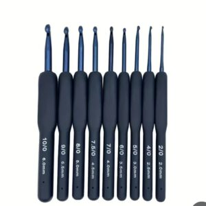 New Ergonomic Rubber Grip Crochet hooks set 9pcs