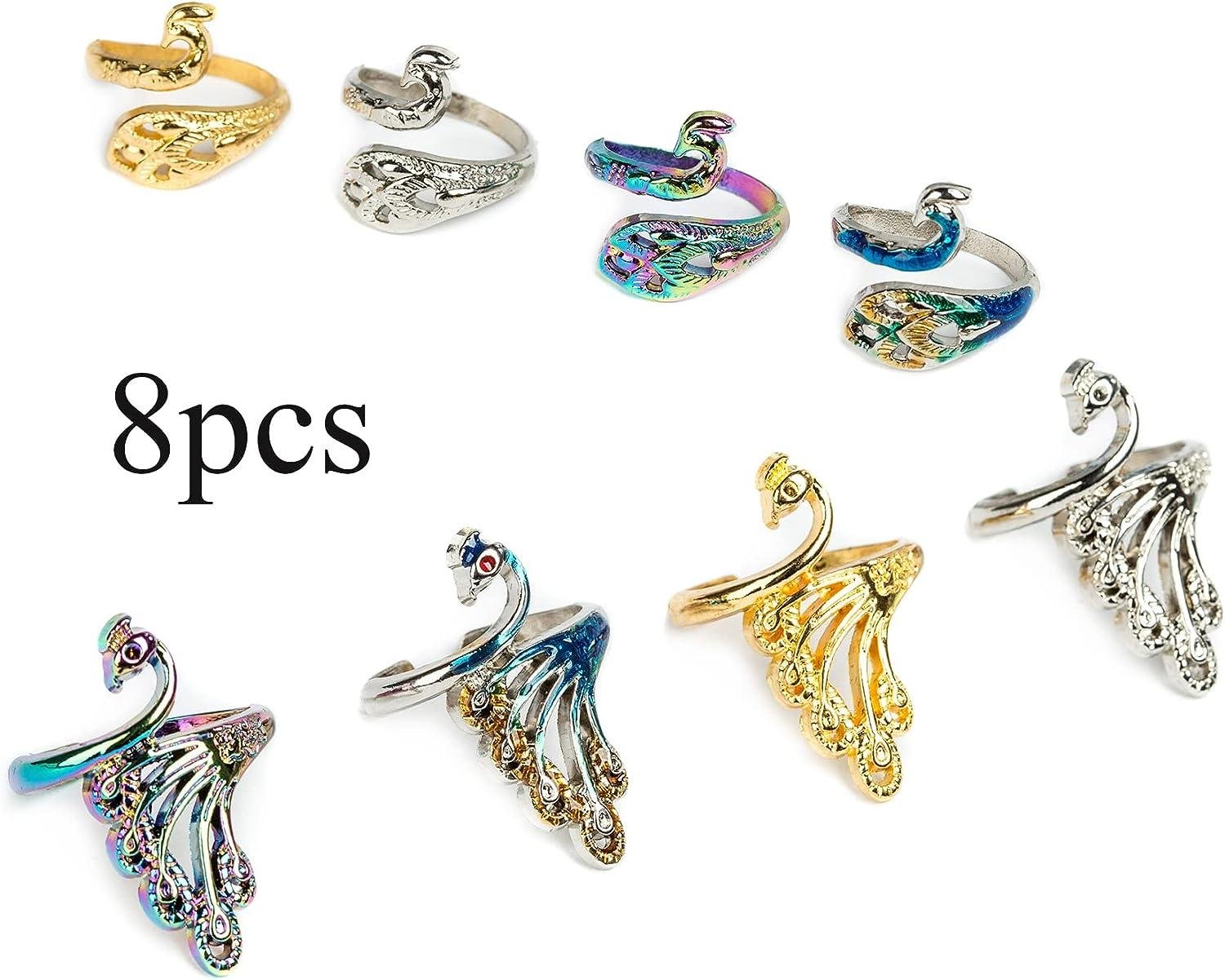 Premium Metal Crochet Rings 8pcs