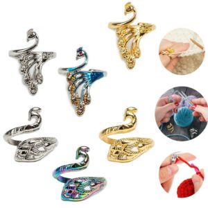 6pcs Premium Metal Crochet Rings