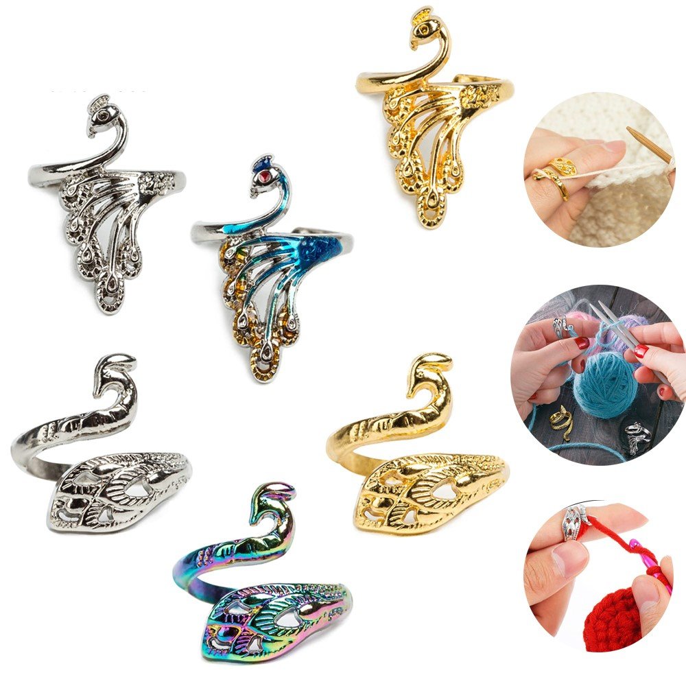 6pcs Premium Metal Crochet Rings