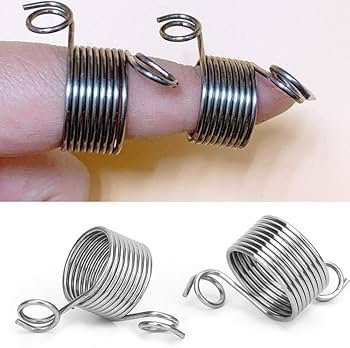 Spring Metal Crochet Ring 2pcs
