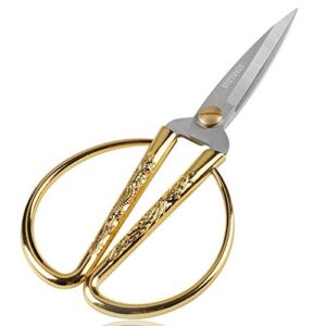 Craft and office scissors with gold-colored Brass handle