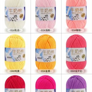 Milk cotton Yarn 4ply (01-50)shades